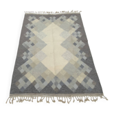 Mid-century swedish kilim röllakan rug by brita svefors for axeco 1960