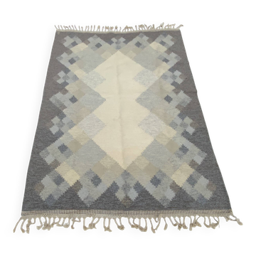 Mid-century swedish kilim röllakan rug by brita svefors for axeco 1960