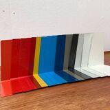 Mid-century German colourful minimalist metal bookends by Soennecken, 1960s, set of 16.