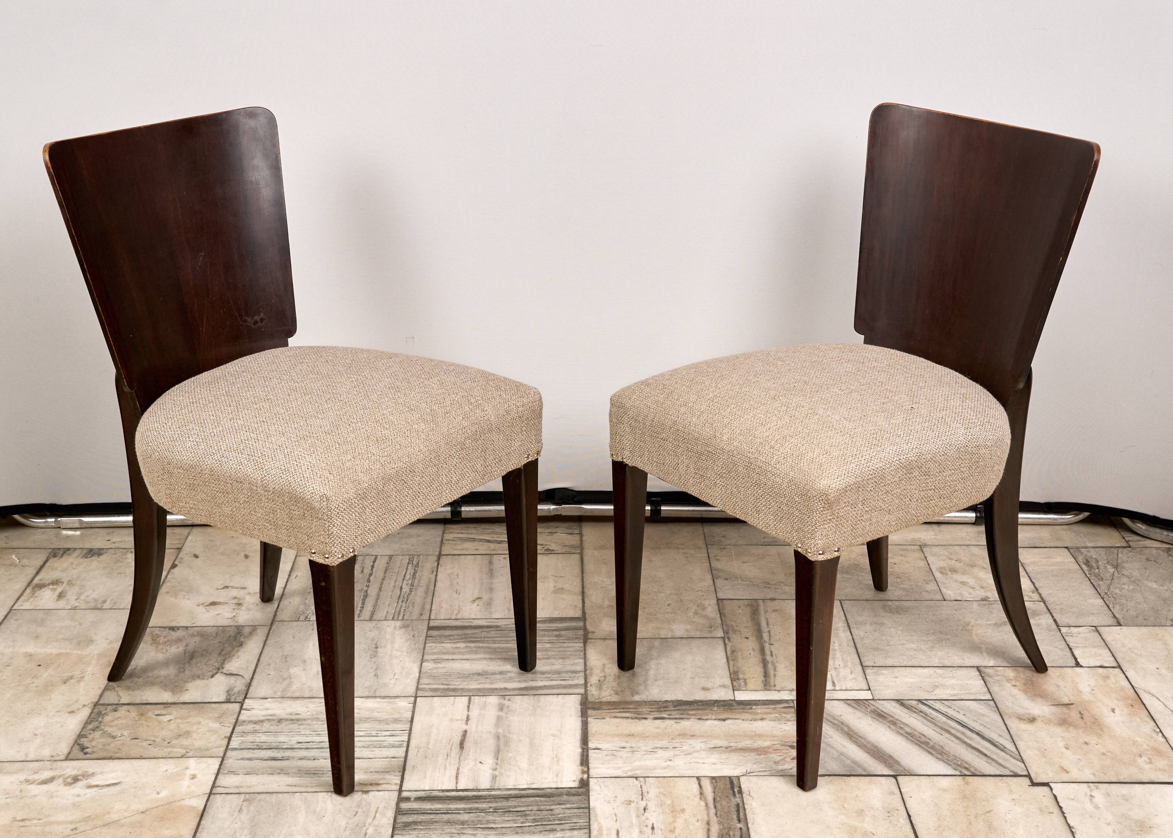 Set of 4 H-214 Dining Chairs by Jindřich Halabala, 1930s, Czechoslovakia