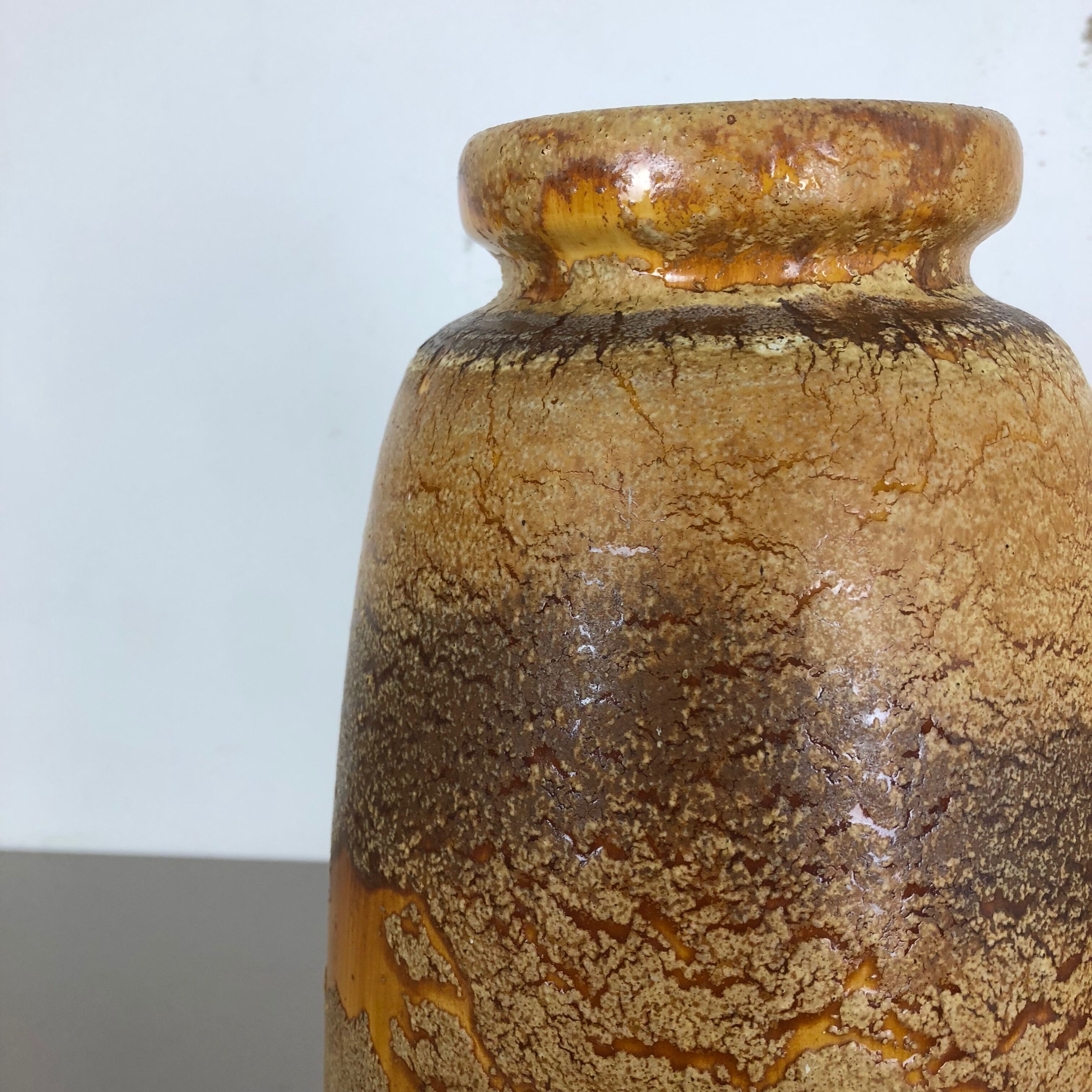 Pottery fat lava multi-color 284-47 floor vase made by Scheurich, 1970