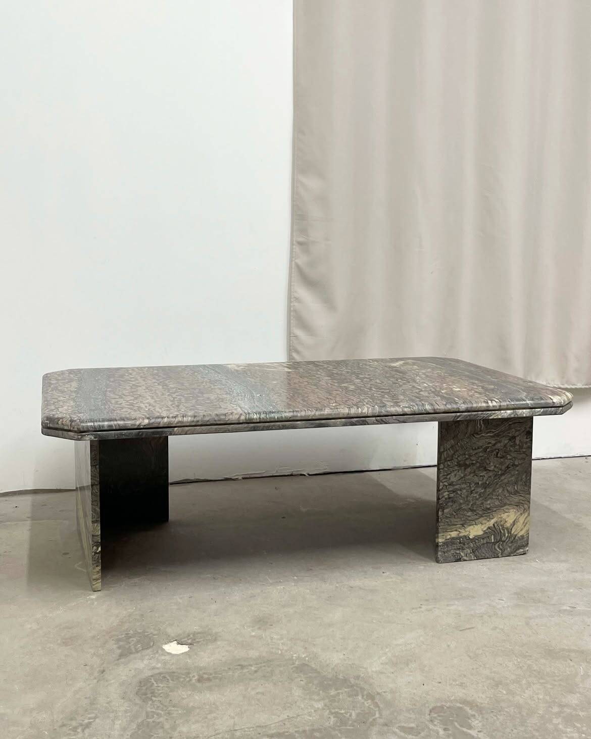 Vintage rectangular coffee table in marble