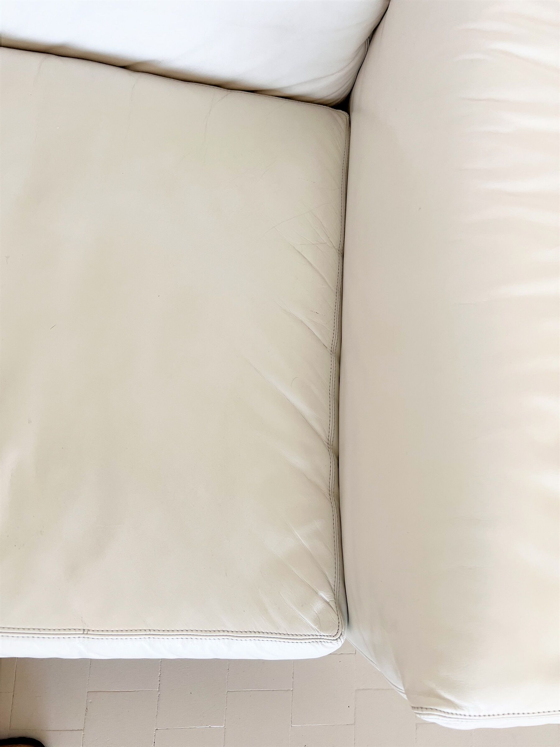 Cini Boeri for Knoll Three Seater Sofa 'Brigadier' in White Leather, 1970s
