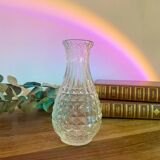 Vase soliflore en verre biseauté