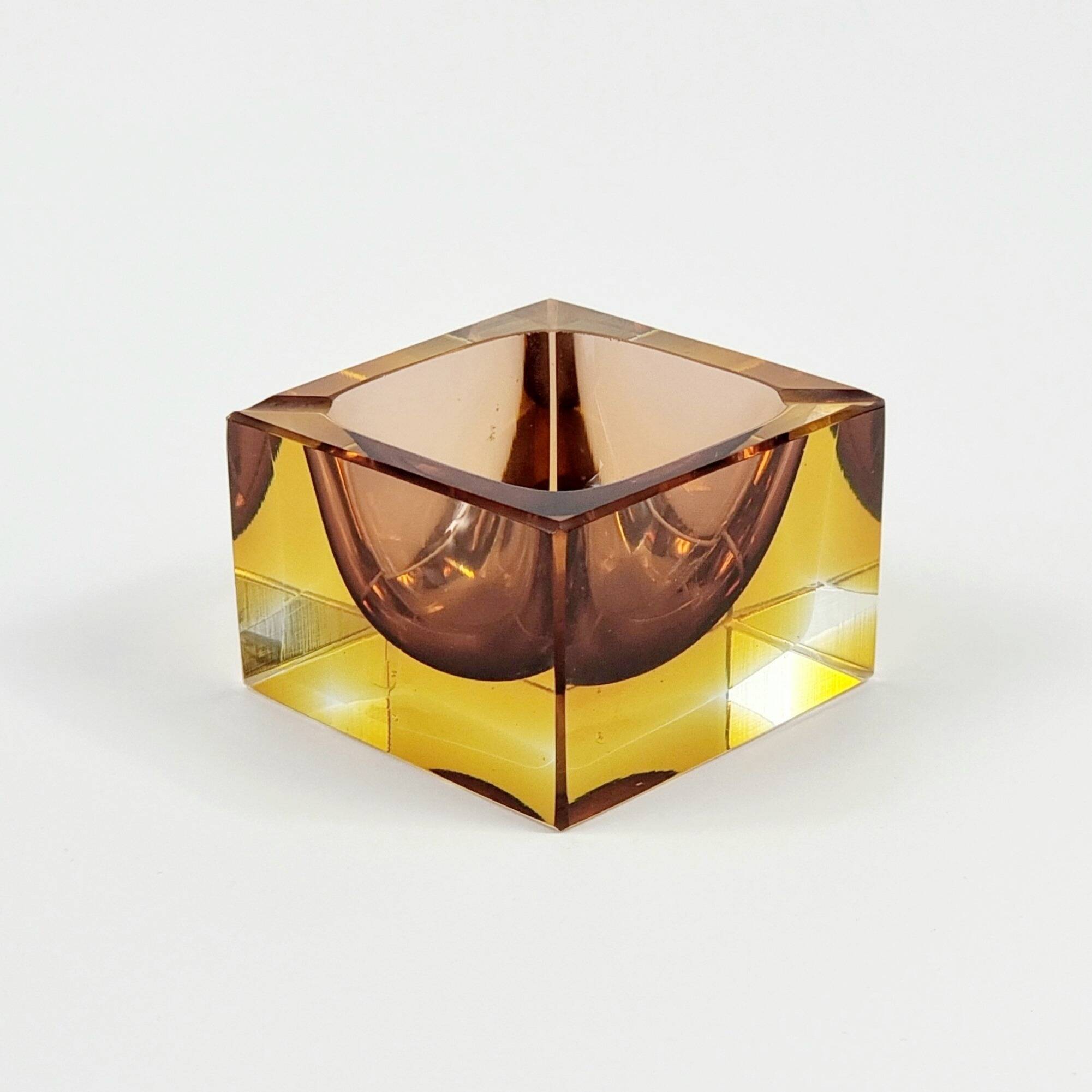 Sommerso Murano Glass Ashtray by Flavio Poli for Seguso, Italy, 1970s