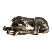 Sculpture ancienne d’antilope plaquée argent F.lli Raddi XX Century