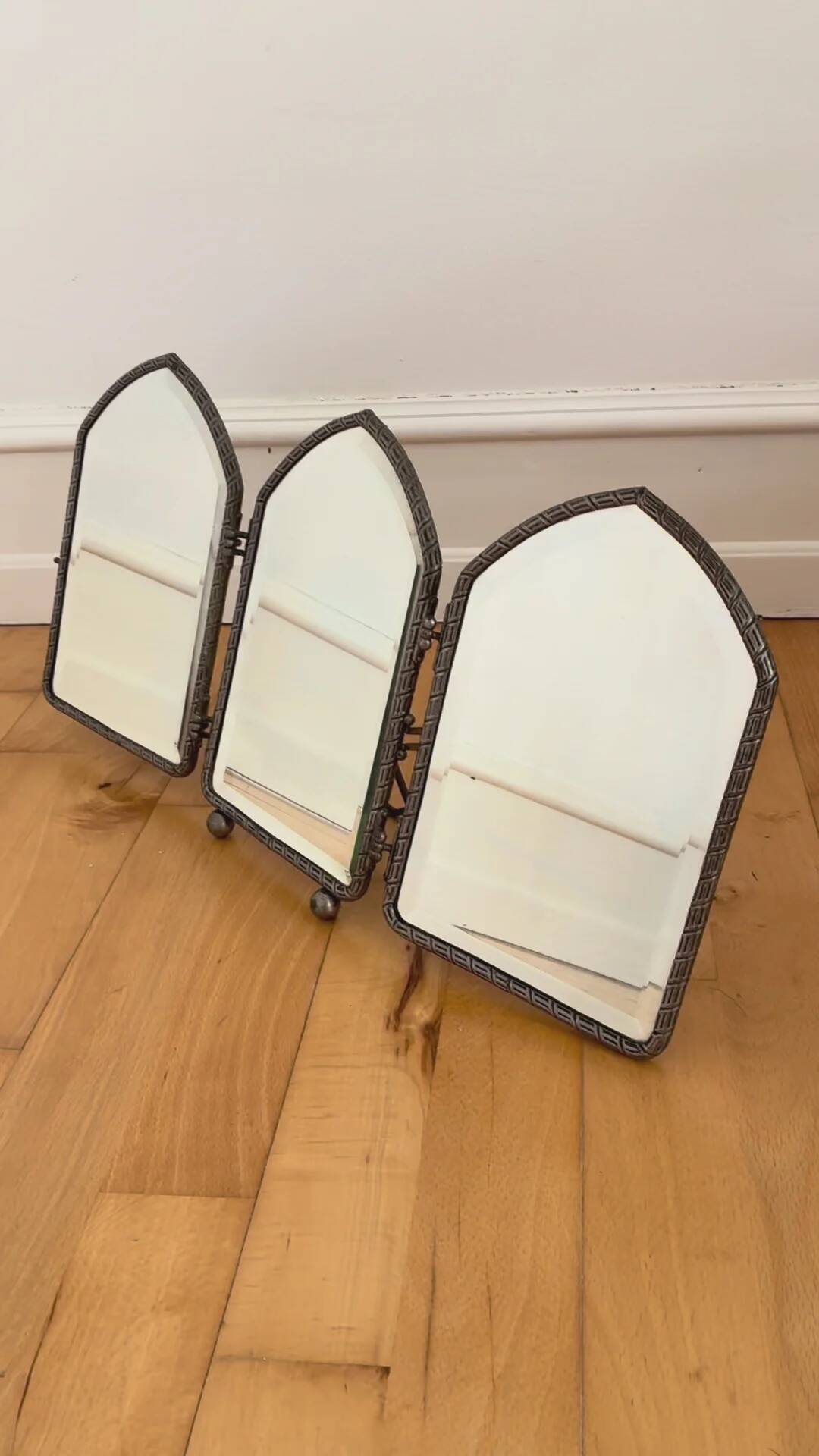 Art Deco tri-fold boudoir vanity mirror, English, 1920s