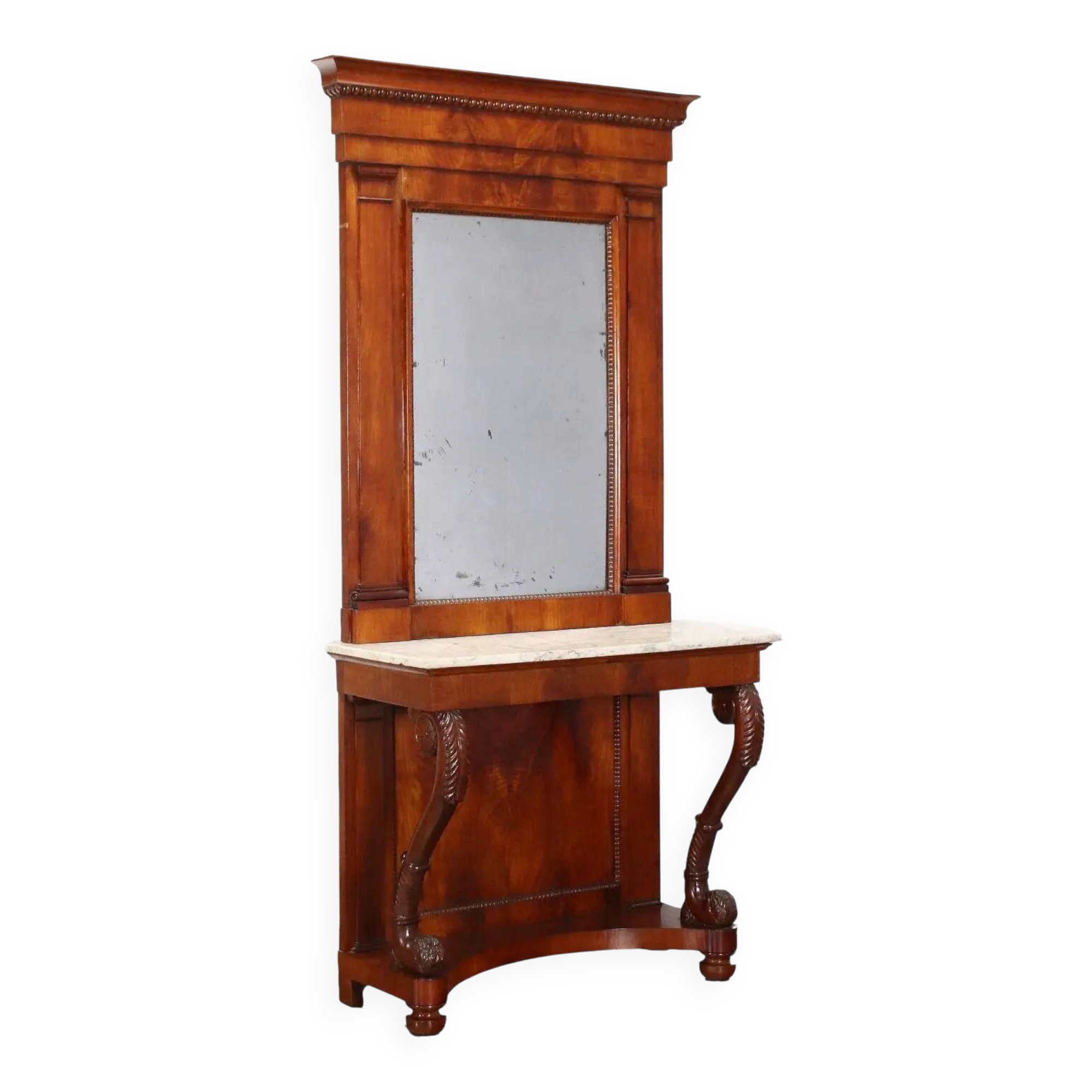 Console restoration in cherry wood Italy 19th century