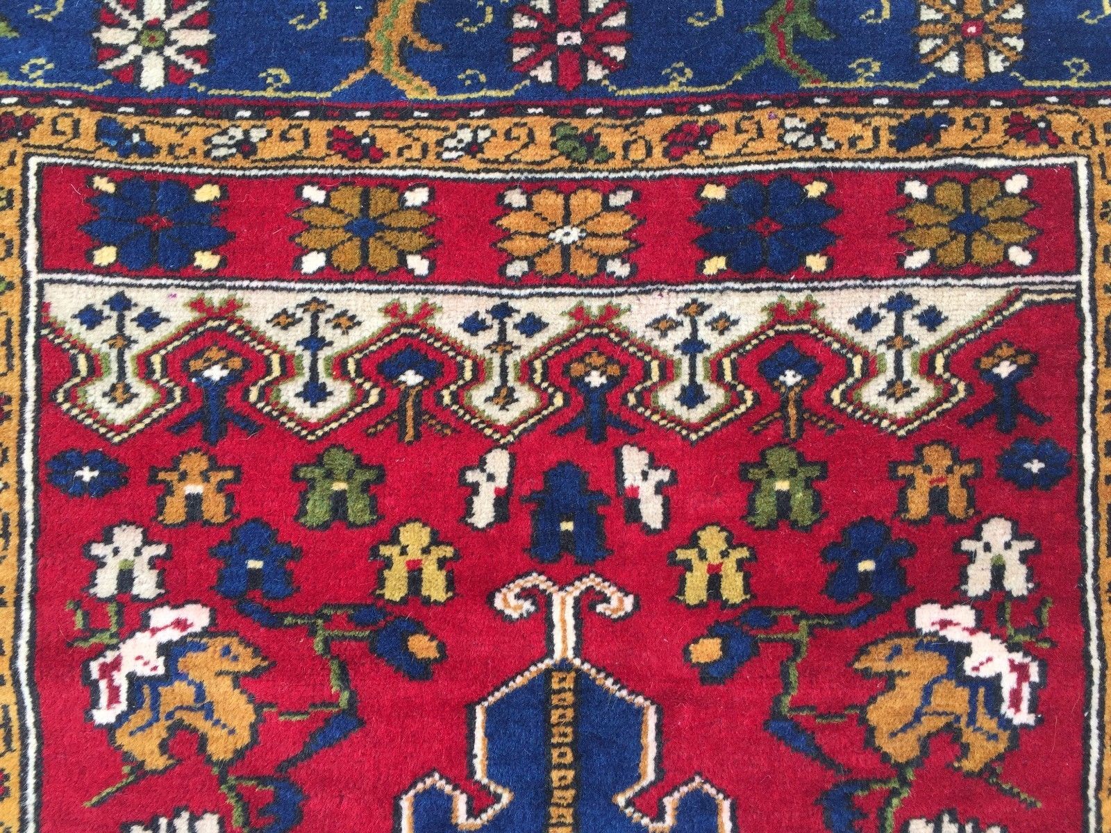 Turkish vintage prayer rug vegetable dye 170x100cm
