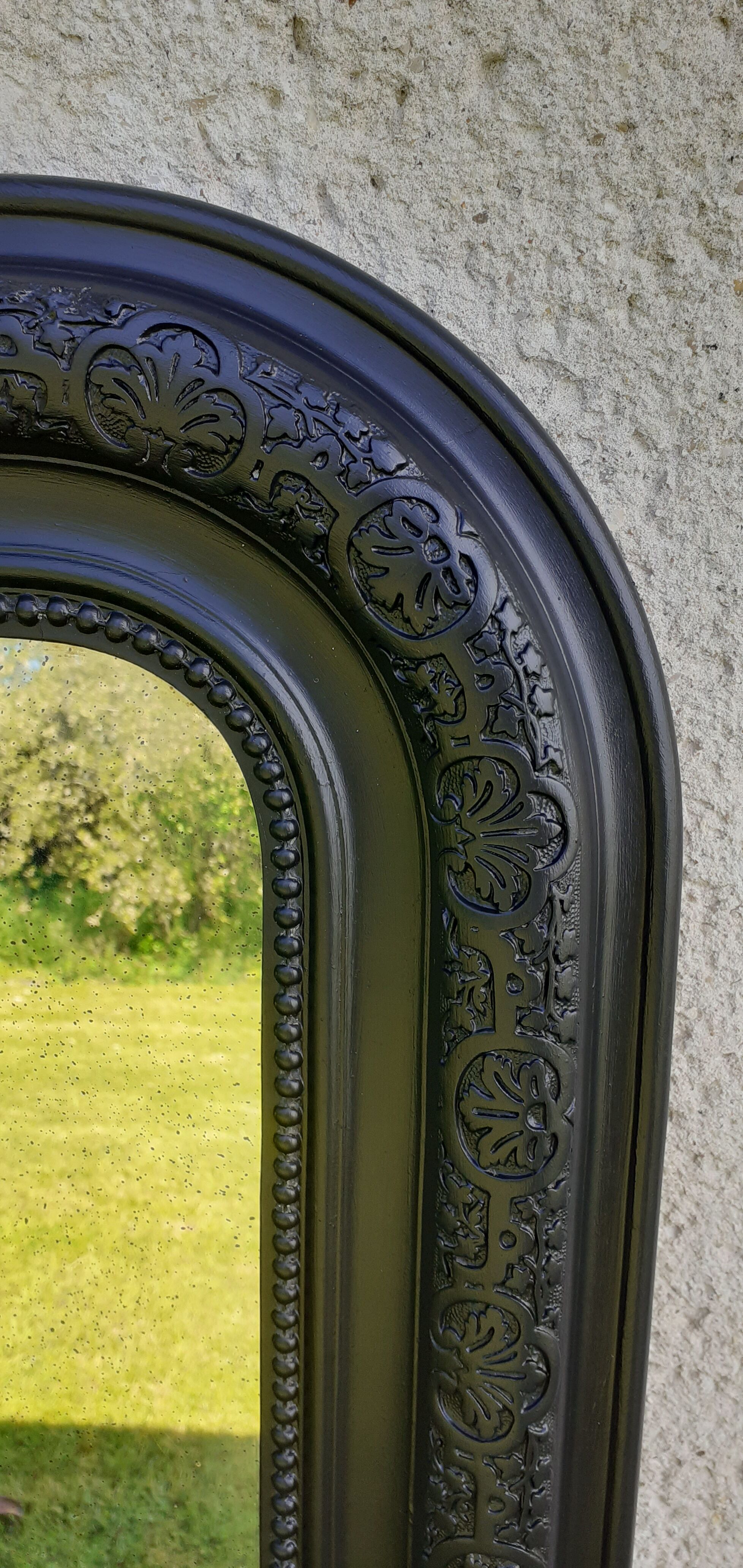 Mirror style Napoleon 3 old black 93x136cm