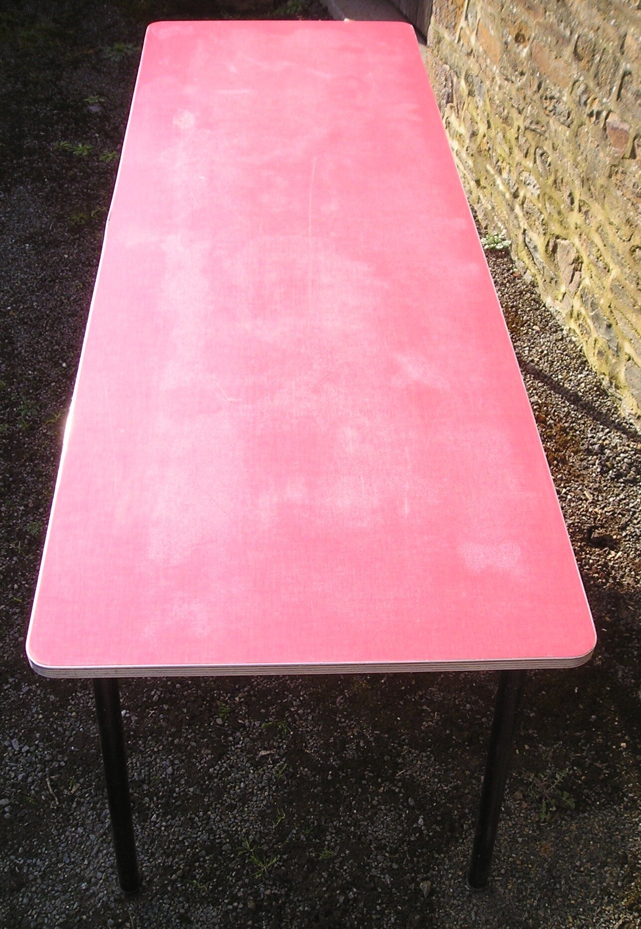 Mullca canteen table with towel holder, red formica, 60s/70s