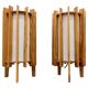 Ib fabiansen wooden space age table lamps by fog and mørup - denmark - 1960s