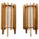 Ib fabiansen wooden space age table lamps by fog and mørup - denmark - 1960s