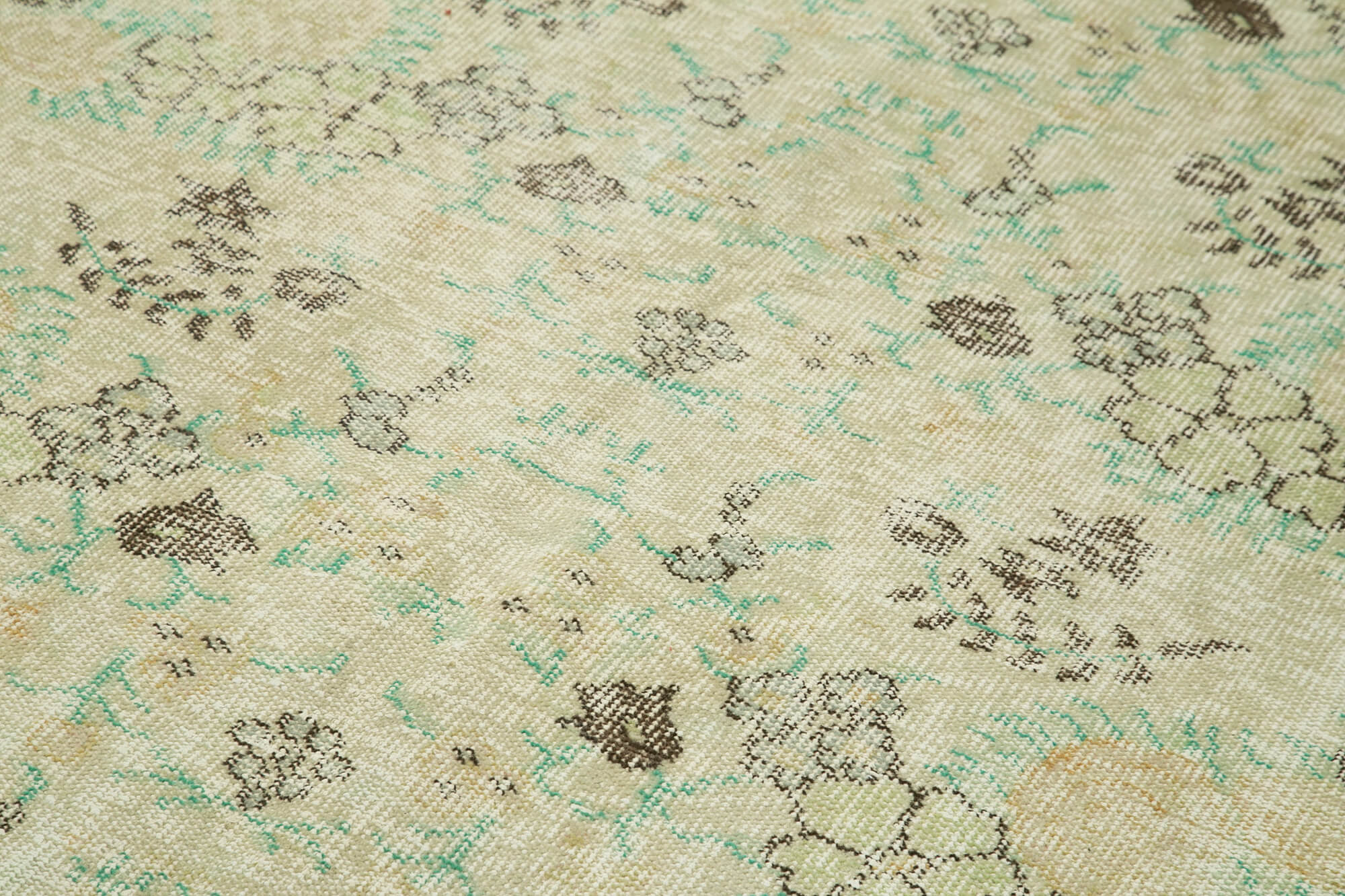 Handmade wool oriental beige rug 181 cm x 327 cm