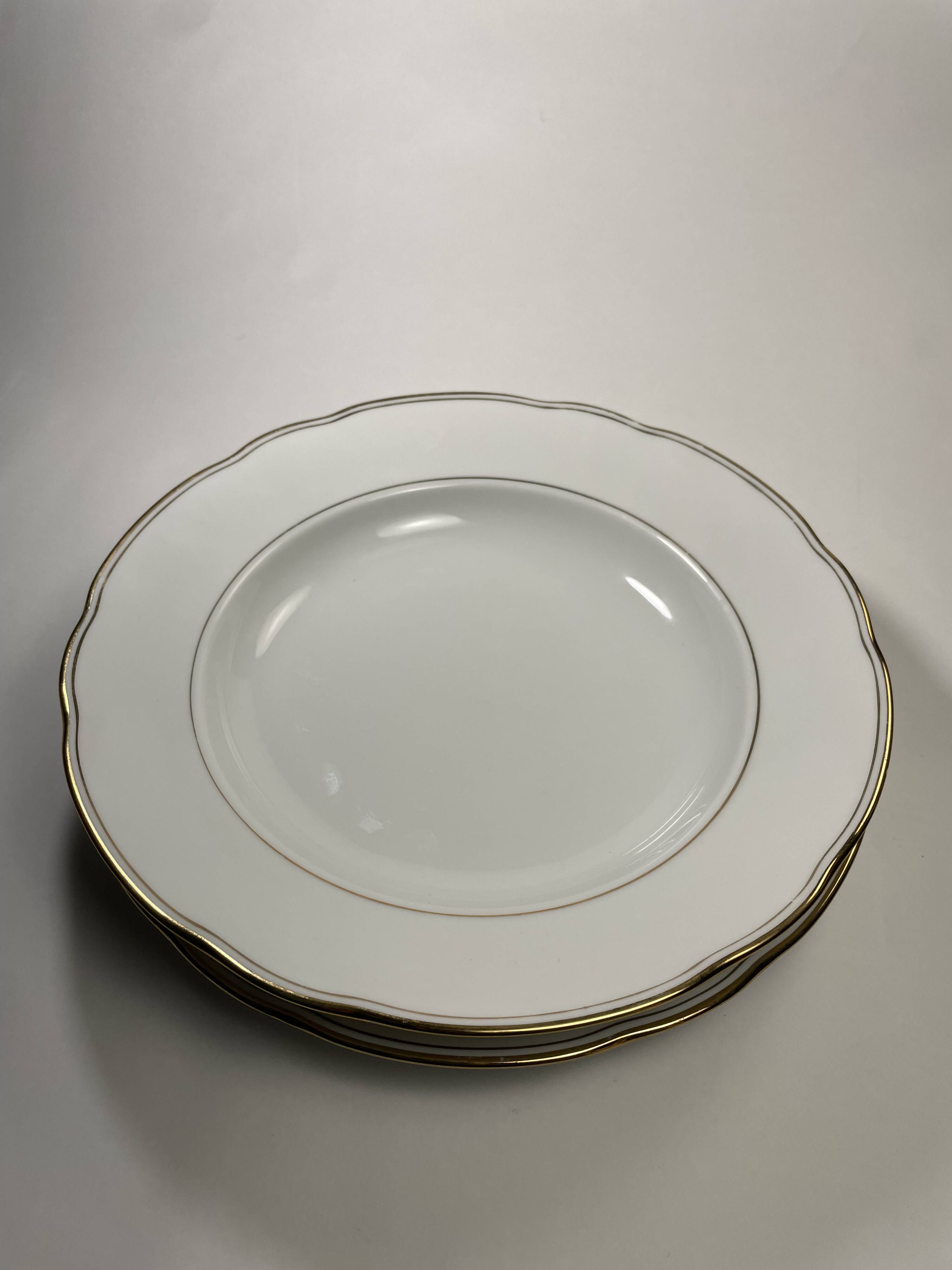 Lot de 10 Assiettes Creuses Dorées Bavaria