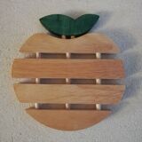Wooden underside of apple shape