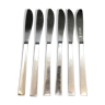 Box of 6 English silver metal knives