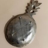 Silver-Plated Pineapple Bowl, 1960s Vintage Saladier in Metal, Tropical Centerpiece