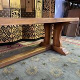 Oak monastery table with 2 extensions