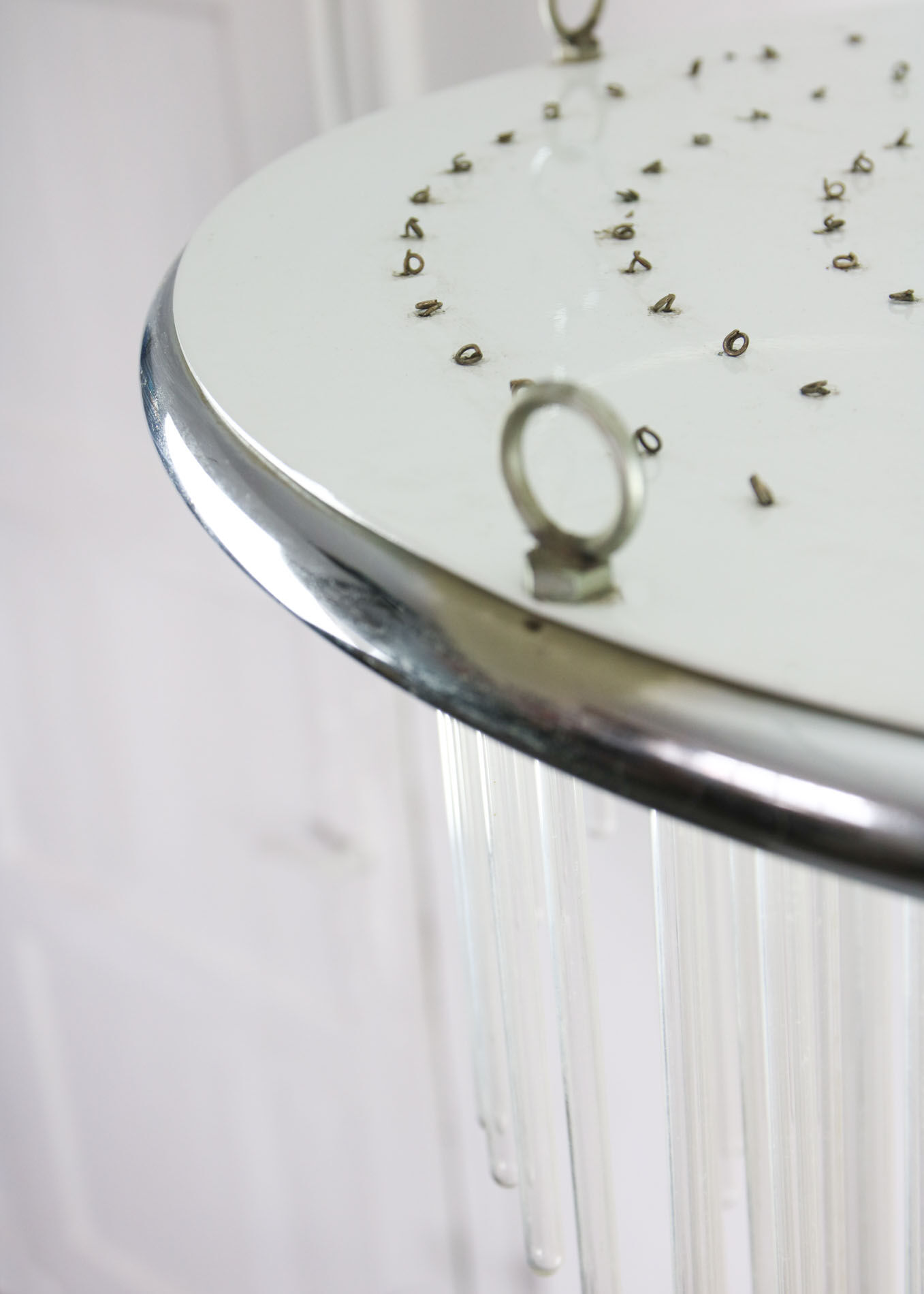 Minimalist handblown glass chandelier, 1970s