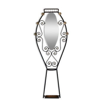 Porte manteau vintage en fer avec miroir