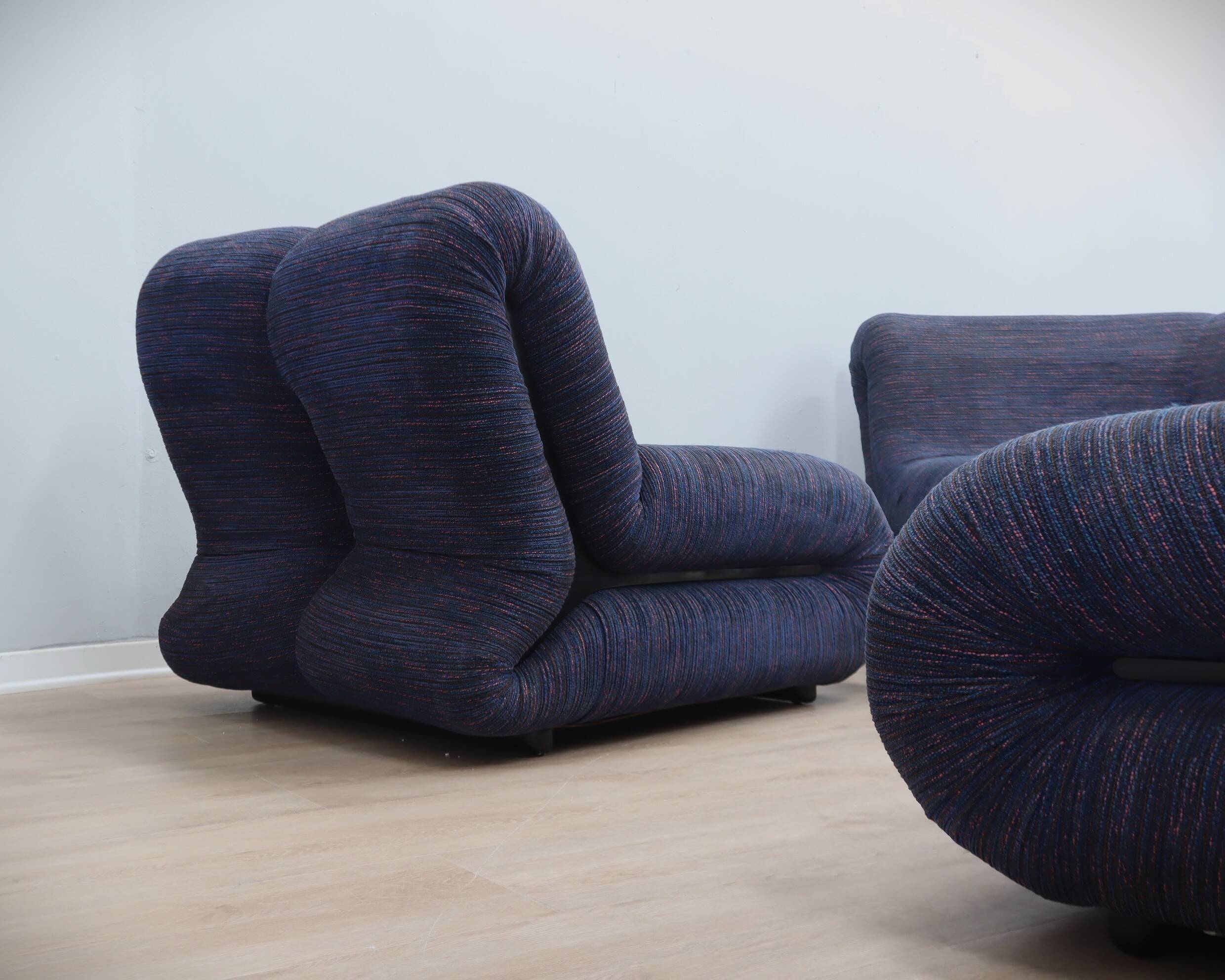 Claudio Vagnoni "Pagru" modular sectional sofa for 1P, 1970s (5 Pieces)