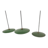 Enameled sheet metal pendant lights