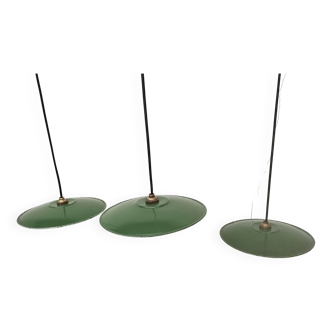 Enameled sheet metal pendant lights