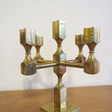 Pair of solid brass candlesticks by Lars Bergsten for Gusum