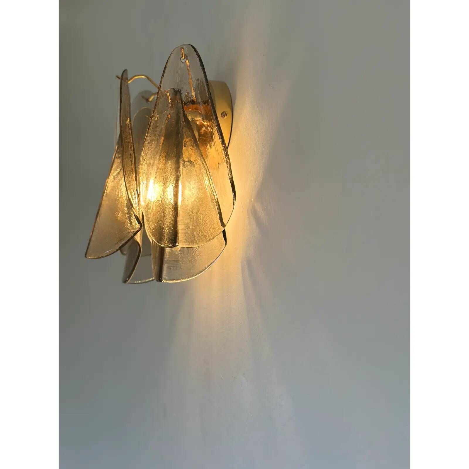 Modern Art Glass “Rondini” Wall Sconces in Smoked Fumè Murano Style
