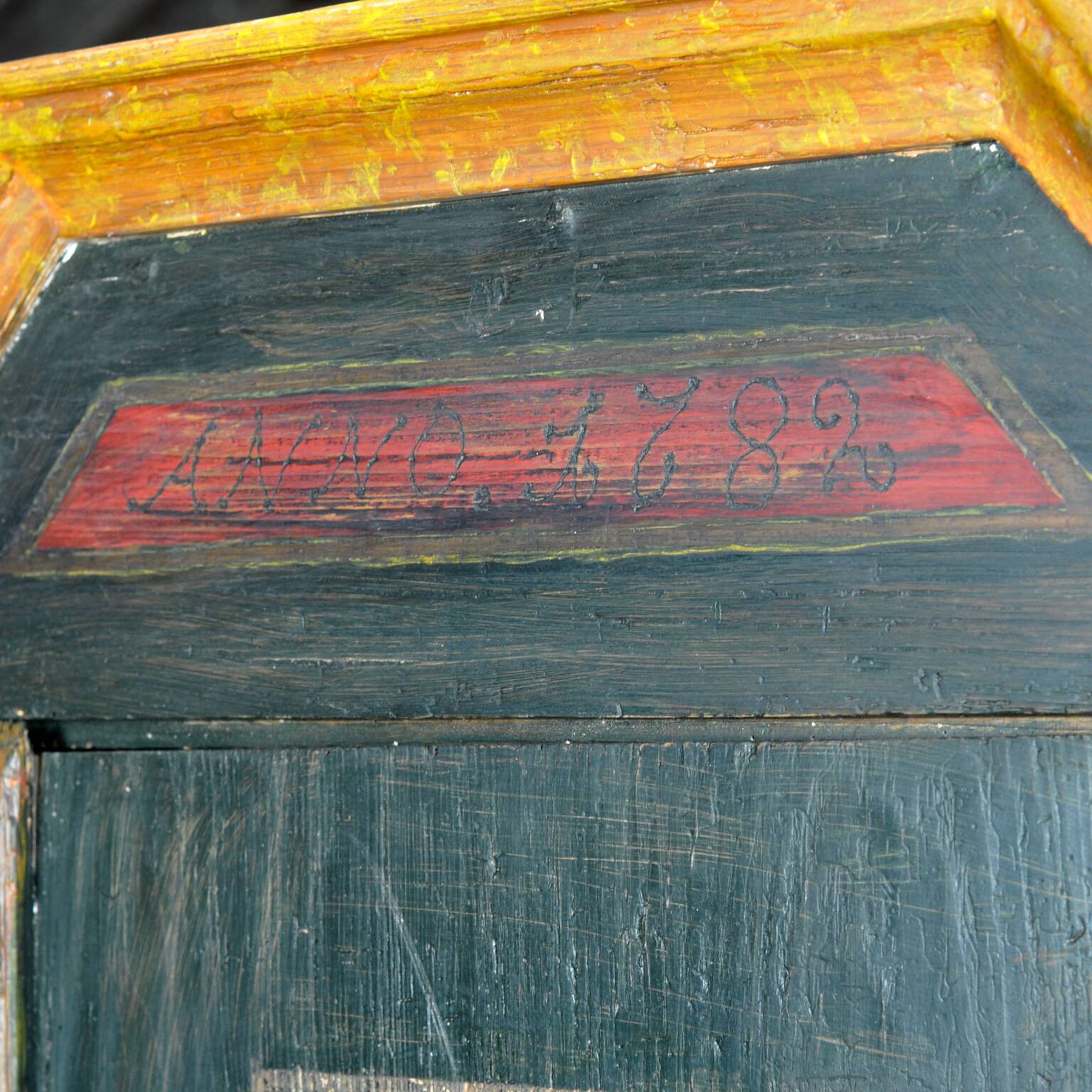 Hand painted Pine Wedding Cabinet, anno 1782