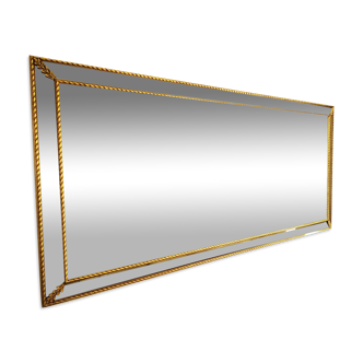 Wall mirror with gold finish parcloses  - 187x86cm