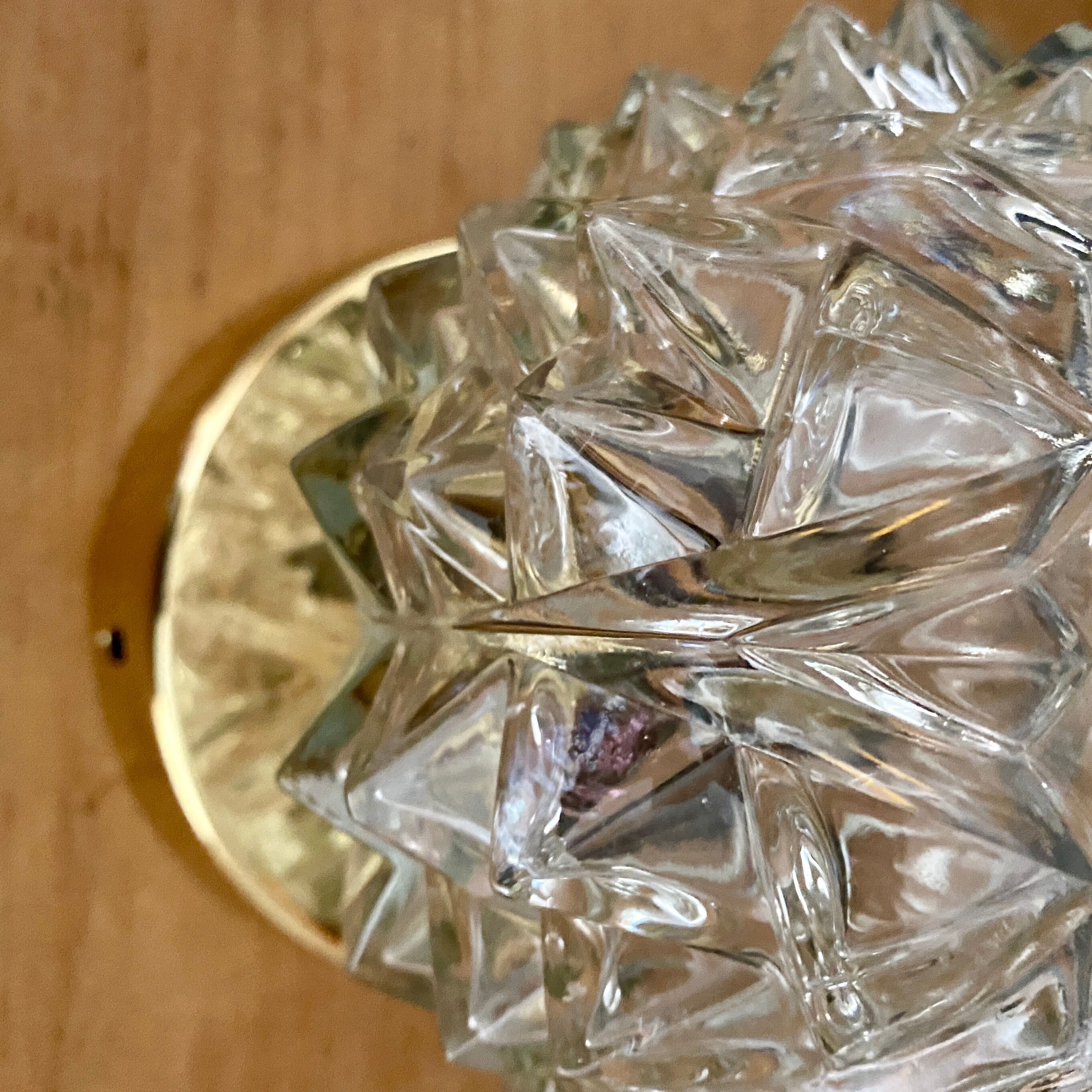 Vintage globe wall lamp, ceiling lamp in molded glass