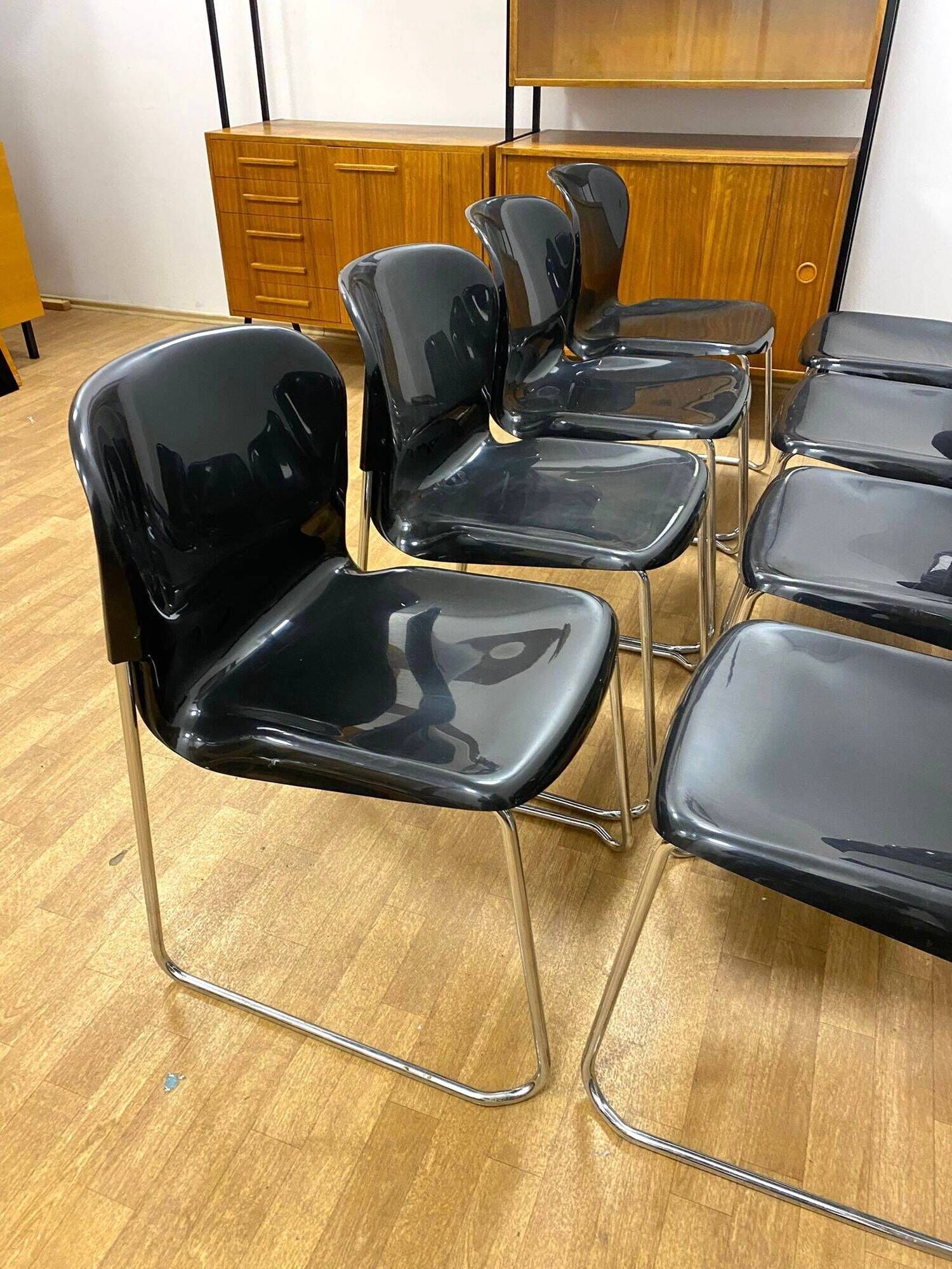 Retro chair Drabert SM400K, West Germany, 1980s, set of 8 (marked)