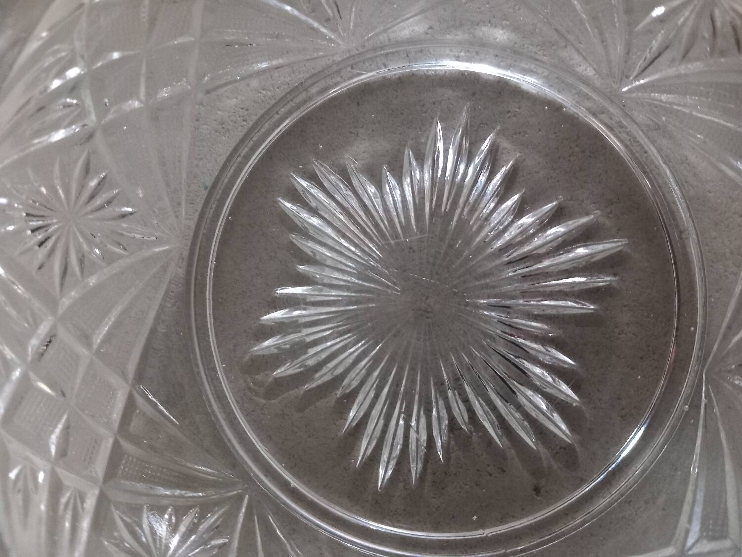 Old sugar bowl/bonbonniere in chiseled glass