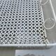 Mathieu Mategot perforated metal plateau, white clover, from the 1950s or 1960s.