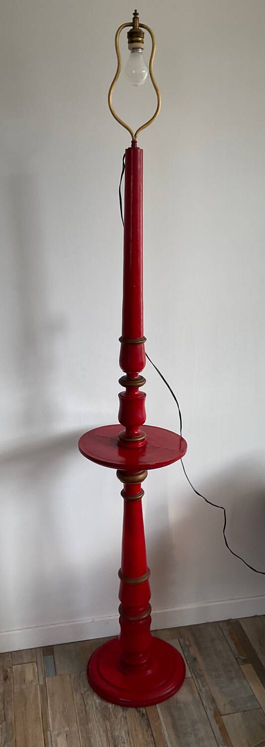 Wooden floor lamp base from the 60s