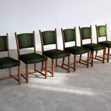 6 Danish Brutalist Dining Chairs