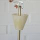 Vintage Beige Pendant Light / Retro Kitchen 1950 / Mid Century Glass Lamp