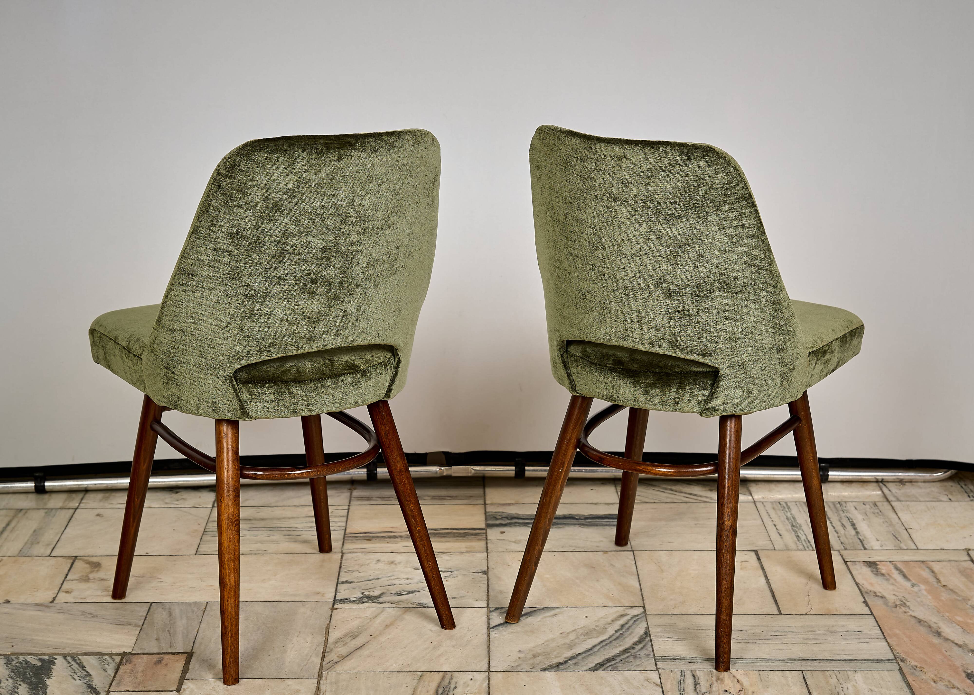Set of four chairs designed by Radomir Hoffman, TON Czechoslovakia, 1960s.