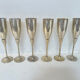 Set of 6 silver-plated champagne flutes – 1970s