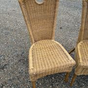 3 rattan and bamboo chairs