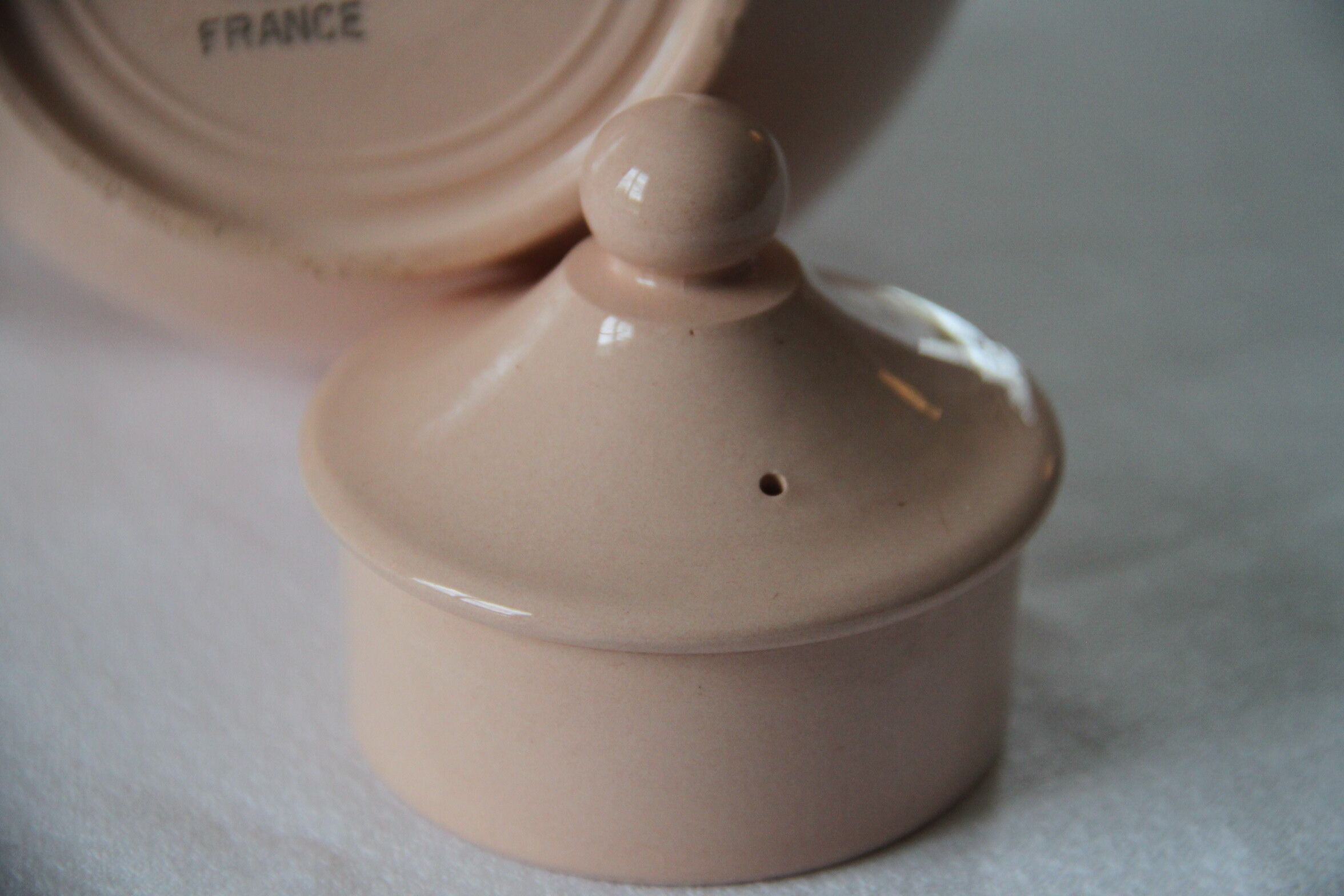 Pink teapot Digoin & Sarreguemines