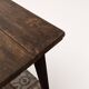 Narrow old wooden farmhouse table