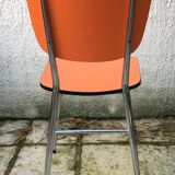 Set of 6 vintage orange formica chairs, 70s