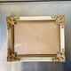 Antique wooden frame with metal gold colored details 28 cm x 22 cm convex glass