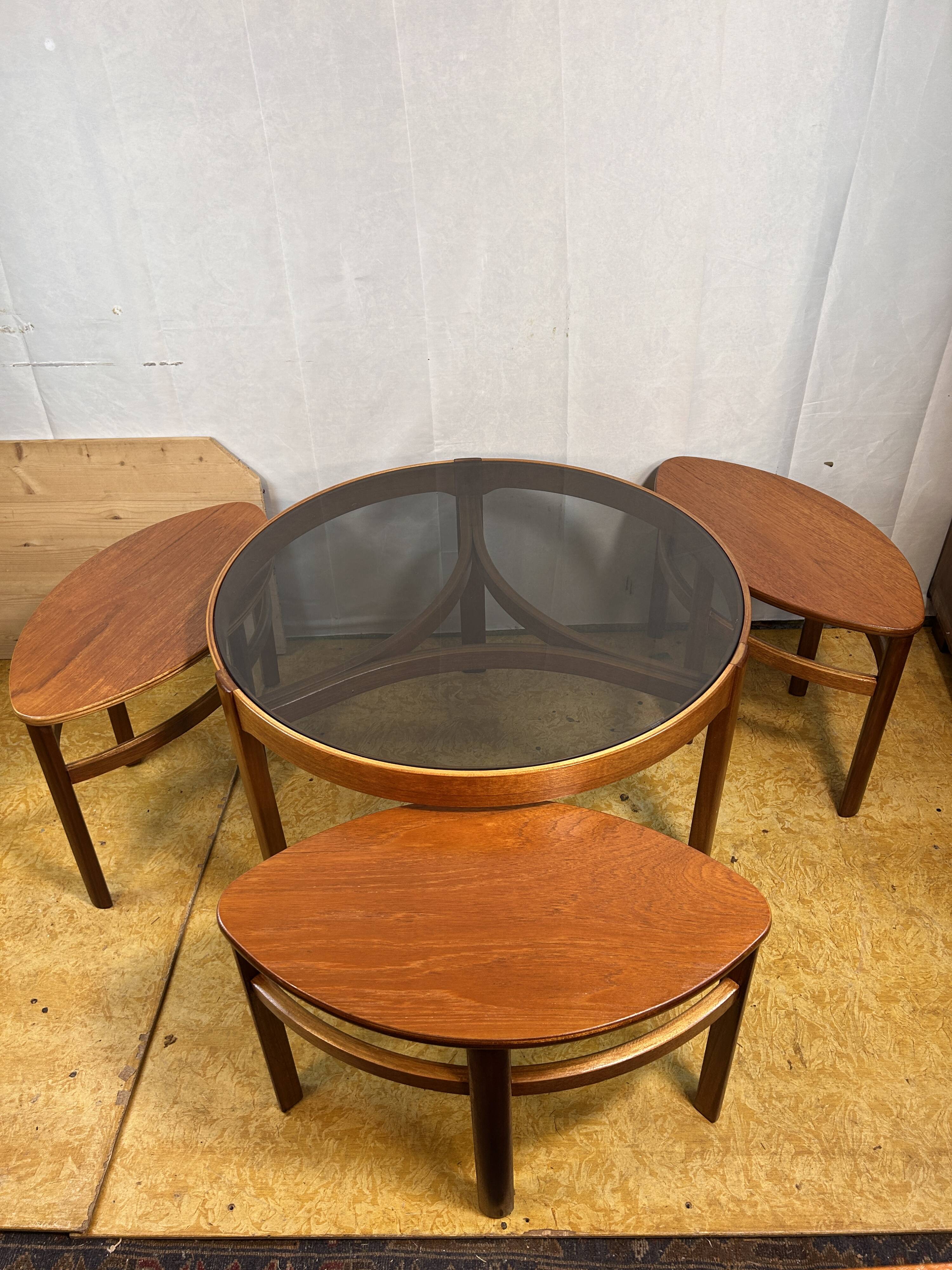 Mid century retro vintage teak trinity coffee table by nathan 1960
