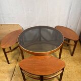 Mid century retro vintage teak trinity coffee table by nathan 1960