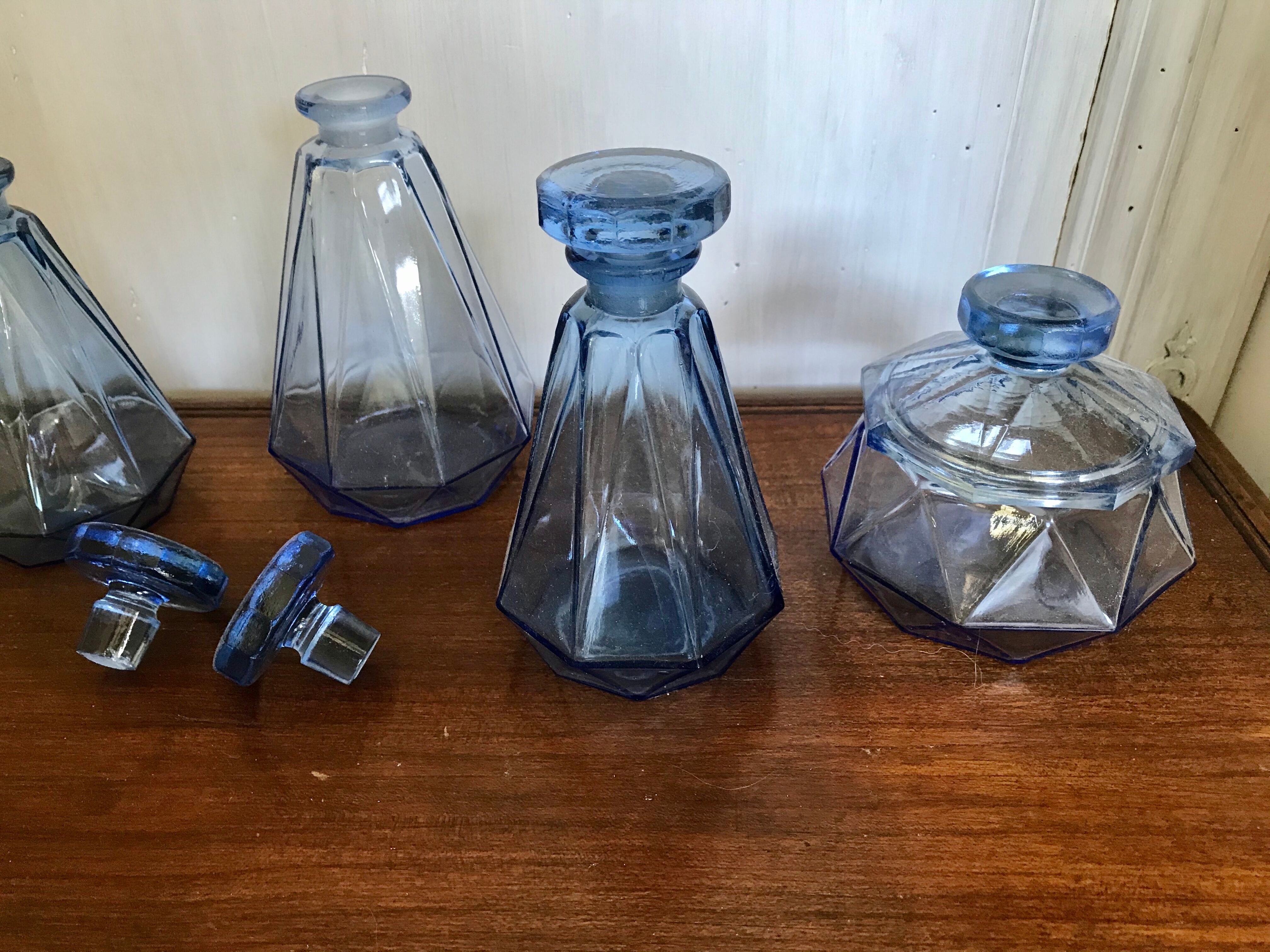 Art deco bathroom bottles