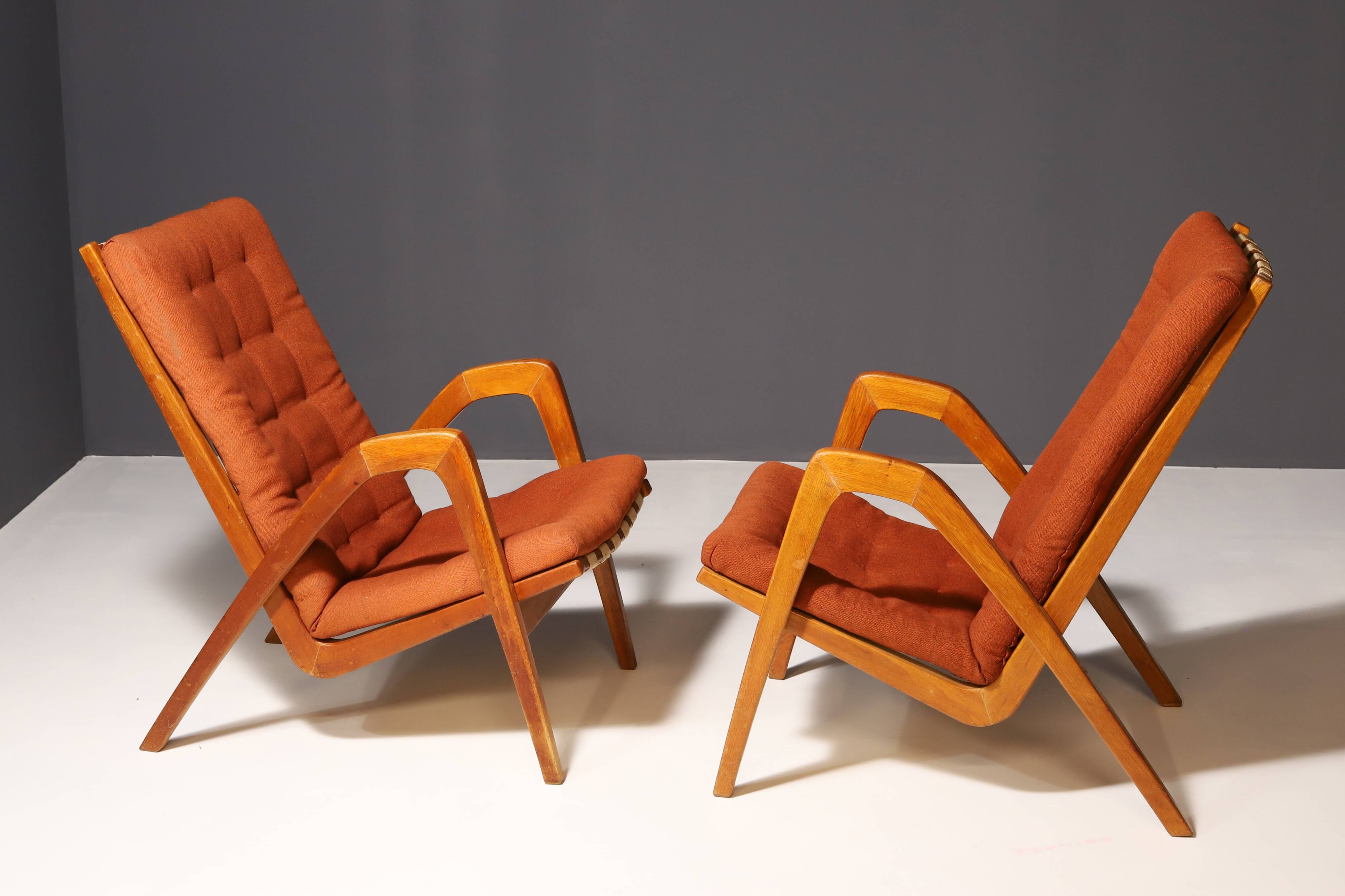 Pair of armchairs by Janěk Vaněk for Krásná Jizba, 1940´s, Czechoslovakia